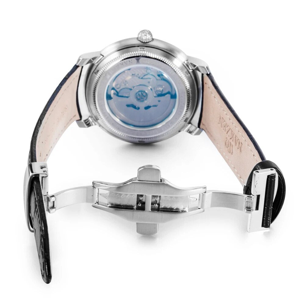 NAKZEN Men Automatic Japan NH37 Movement Mechanical Watch Men Sapphire Military Leather Sports Watches Male Clock Reloj Hombre 6026