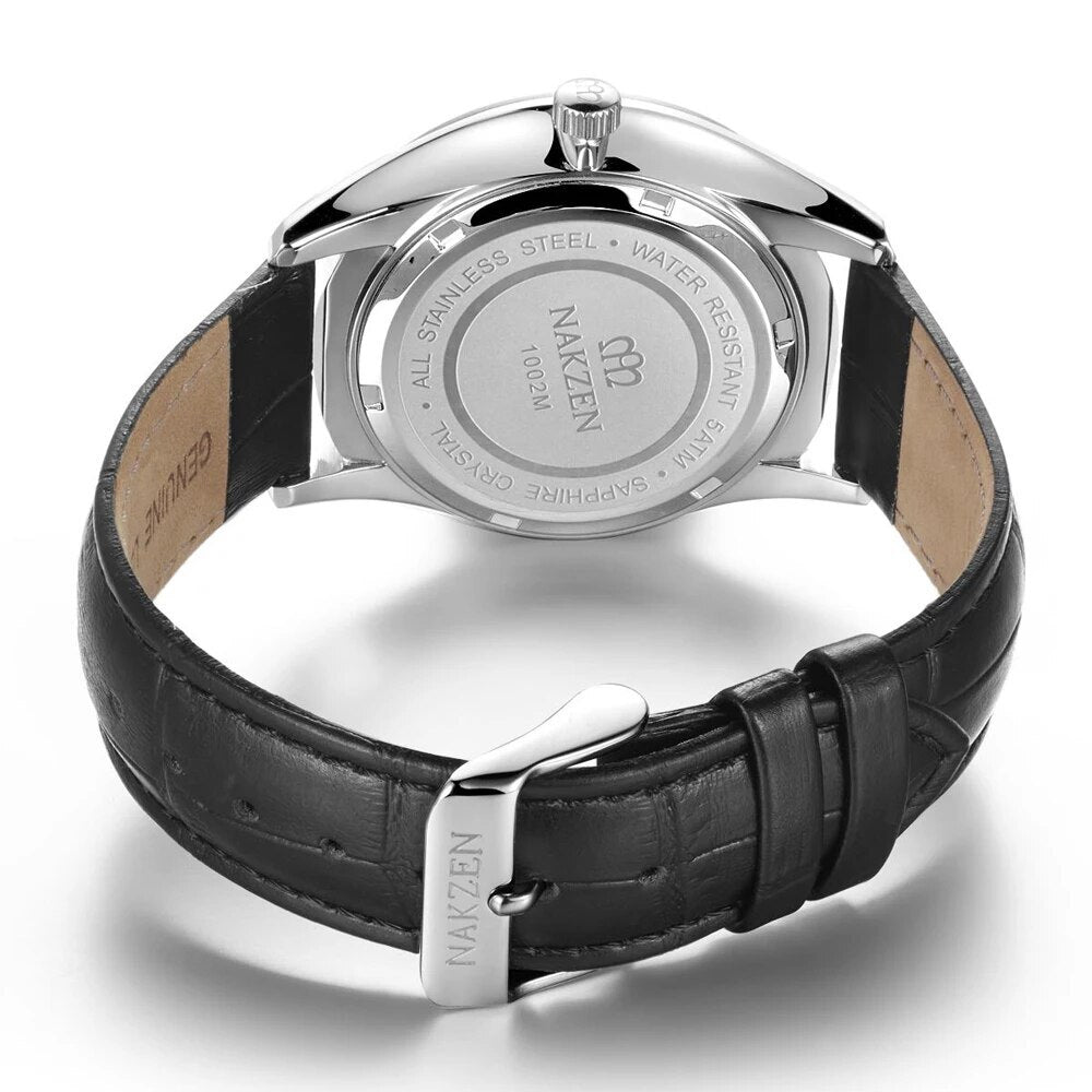 NAKZEN 2020 New Men's Watches Top Brand Luxury Quartz Watch Men Leather Waterproof Military Watch Man Clocks Relogio Masculino 1002