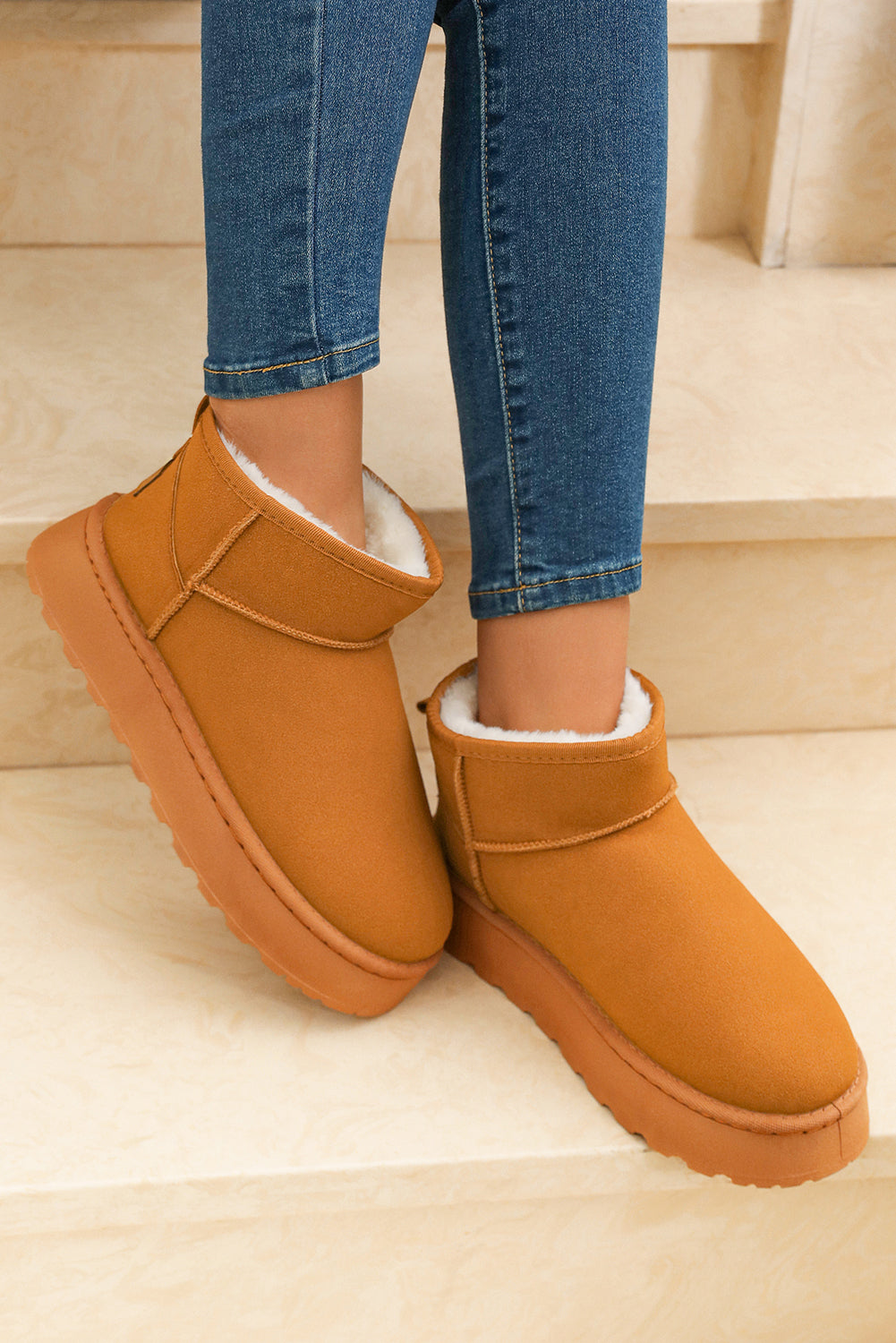 Anna Fur Lined Suede Ankle Snow Boots-1
