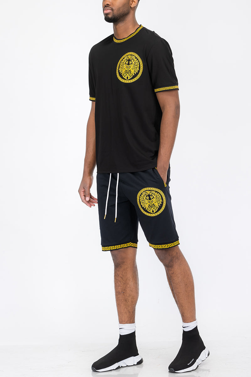 Lion Head Tshirt Short Set-0