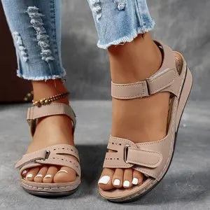 European American-style Retro Large-size Wedge Sandals Women In-stock Summer New Arrival Platform Thick-soled Hollow-out