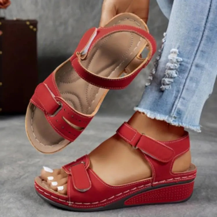 European American-style Retro Large-size Wedge Sandals Women In-stock Summer New Arrival Platform Thick-soled Hollow-out