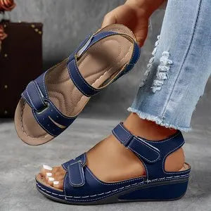 European American-style Retro Large-size Wedge Sandals Women In-stock Summer New Arrival Platform Thick-soled Hollow-out