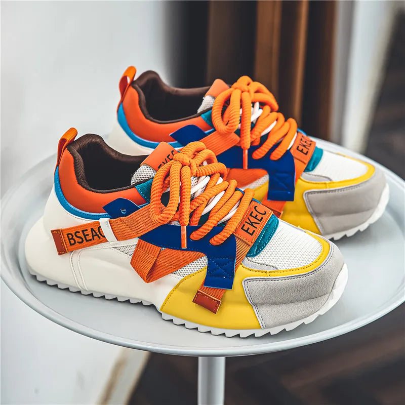 Custom Brand Logo Men Street Wear Fashion Sneakers Platform Walking Shoe Men Height Increasing Men's Casual Sport Running Shoes