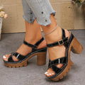 Y 35-43 New Women's Open-Toe Platform Chunky Heel Sandals Fashionable and Versatile High Heel Sandals