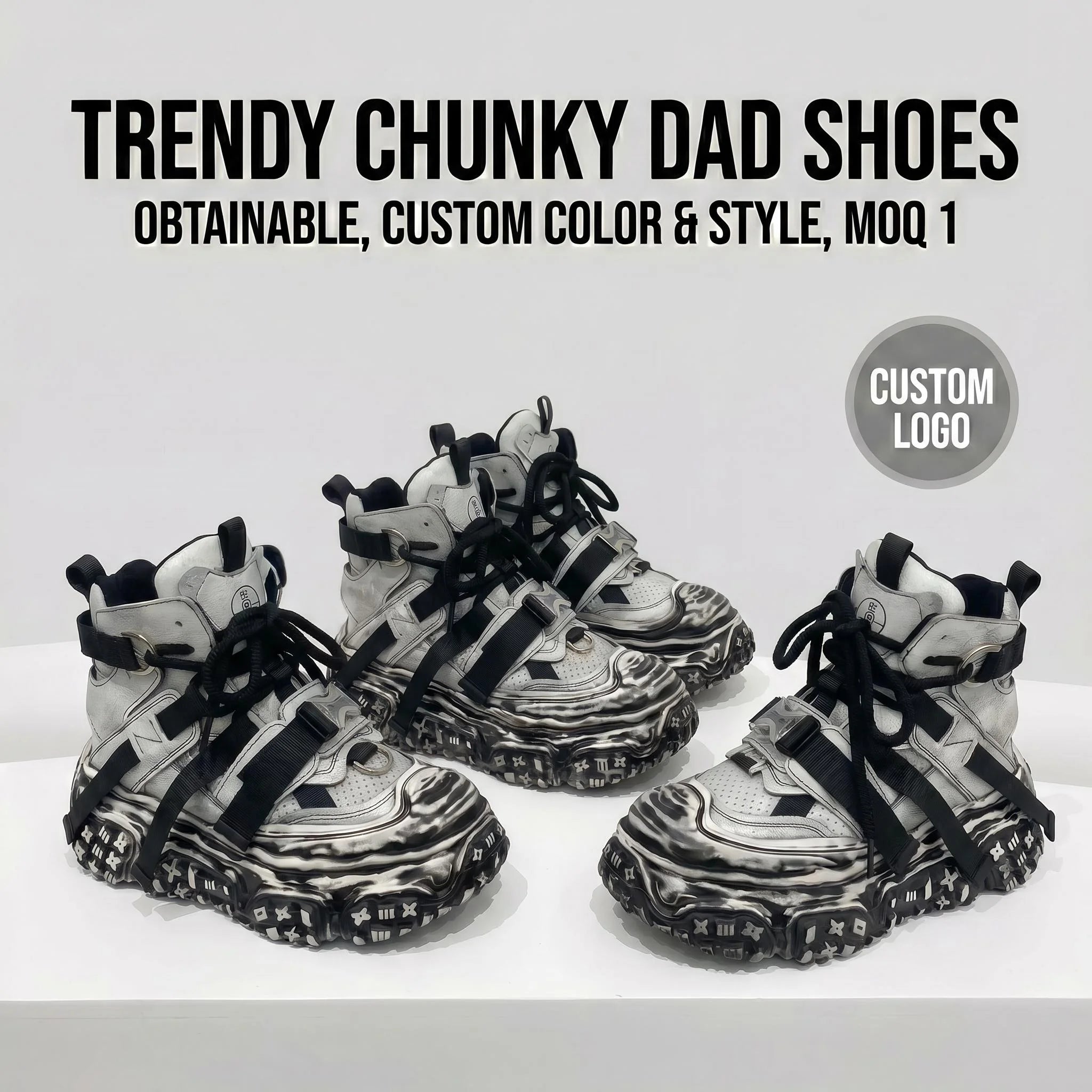 Custom Design High-Top Tactical Buckle Bread Shoes Heavy Industrial RTS Private Label Sneakers