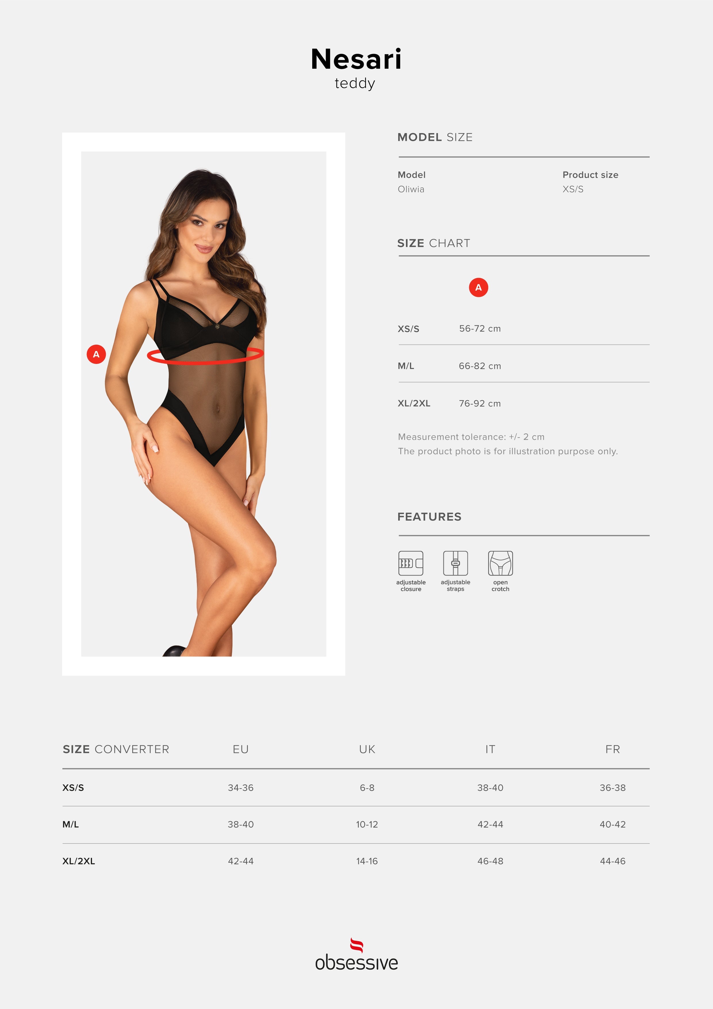 Crotchless Mesh Black Teddy: Obsessive Lingerie Ultimate Allure-4