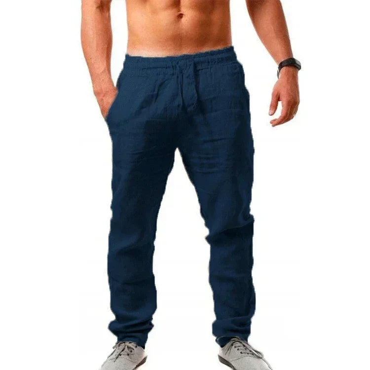 Ropa Hombre Baggy Pants Men's Cotton Linen Casual Pants Breathable Trousers Fitness Streetwear Clothing Jogging Autumn Summer
