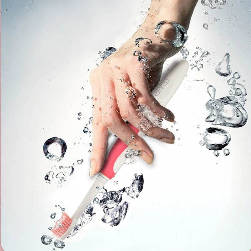 Seago Toothbrush Electric with 2 Pieces Brush Heads Waterproof IPX7 Slim Easy to Carry for Travel Adult Brush 3 Colors SG920
