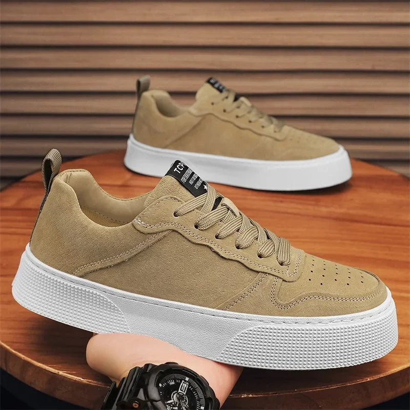 2026Men's Sneakers Luxury Suede Casual Shoes Lace Up Platform Shoe Trendy Street Skateboard Shoes Men Tenis Shoes Zapatos Hombre