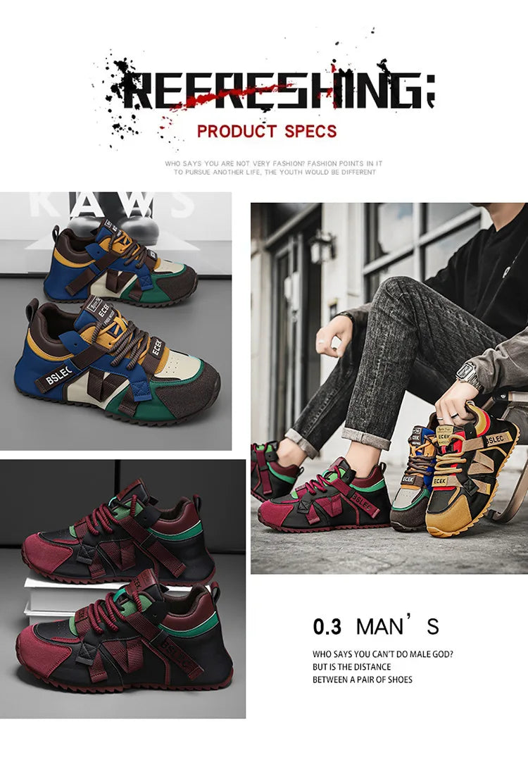 Thick Sole Four Seasons Sports Shoes Man 2026 Trend Spring Hot Sale Men's Casual Fashion Comfortable Outdoor Running Sneakers 44