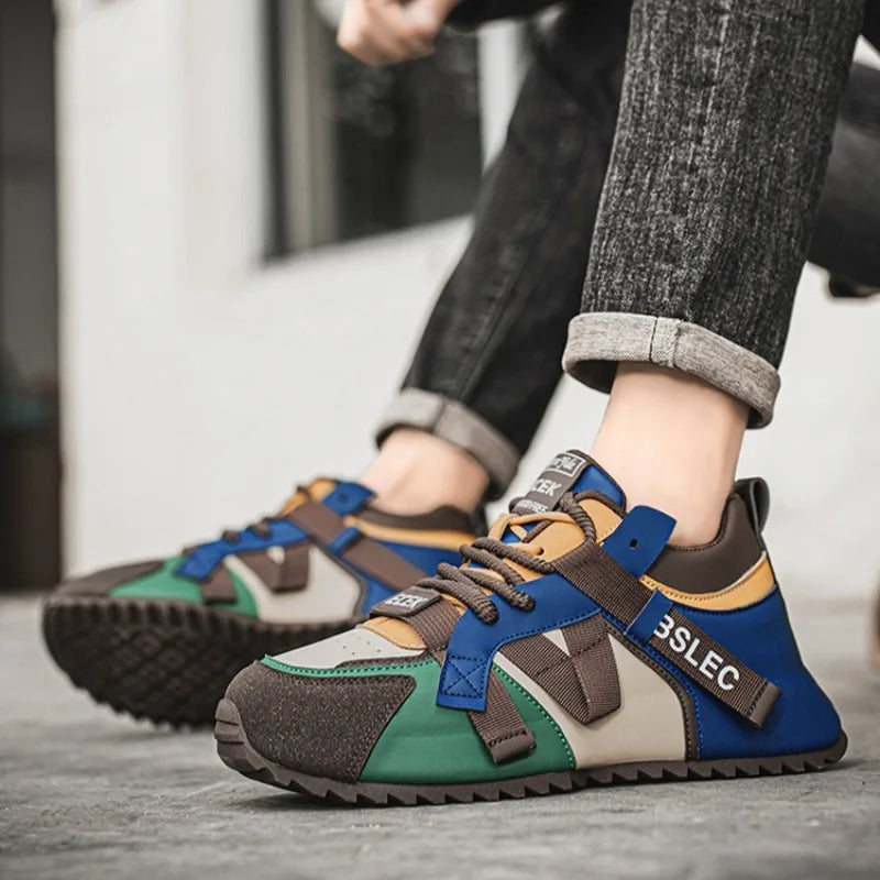 Plus Size39-48 Men Original Shoes Street Style Fashion Men Wear-resistant Sneakers Versatile Microfiber Leather Vulcanized Shoes