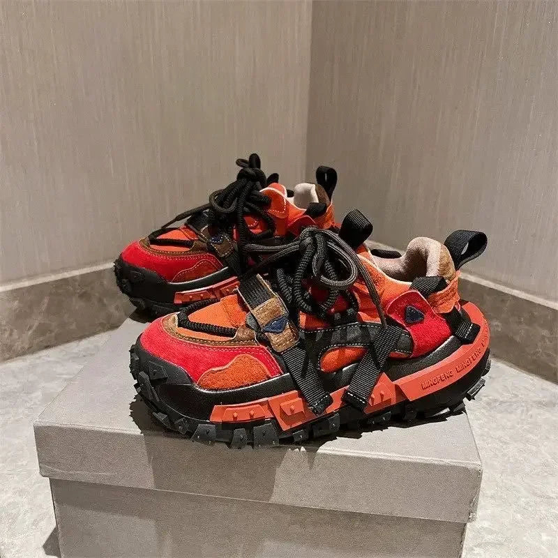 Color Block Chunky Sneaker for Men/Women Designer Bottom Running Shoes Fashion Casual Increased Internal High Platform Shoes