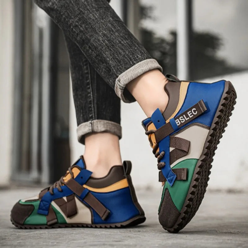 Plus Size39-48 Men Original Shoes Street Style Fashion Men Wear-resistant Sneakers Versatile Microfiber Leather Vulcanized Shoes
