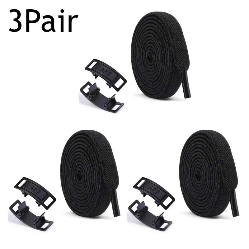 Adult No-Tie Elastic Shoelaces 8mm Flat Sneaker Tennis Shoe Accessories - New for AF1 Lock Shoelaces - Easy Slip-On Shoe Laces