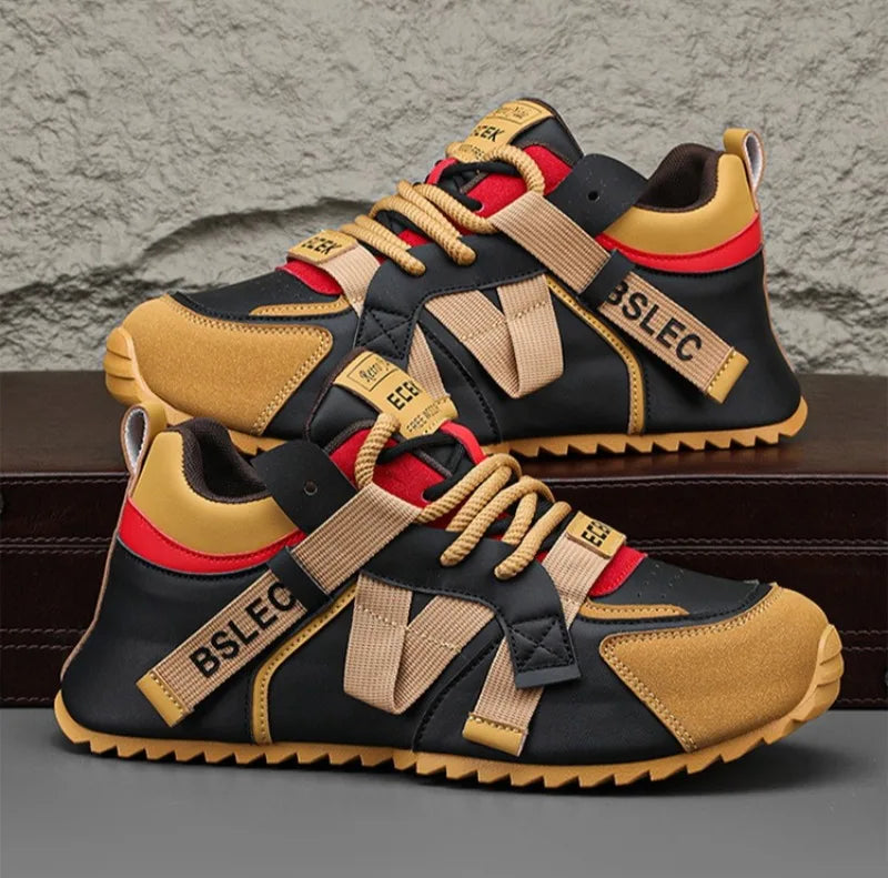 Plus Size39-48 Men Original Shoes Street Style Fashion Men Wear-resistant Sneakers Versatile Microfiber Leather Vulcanized Shoes