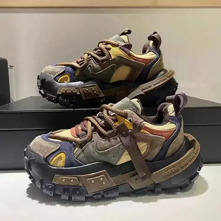 Color Block Chunky Sneaker for Men/Women Designer Bottom Running Shoes Fashion Casual Increased Internal High Platform Shoes