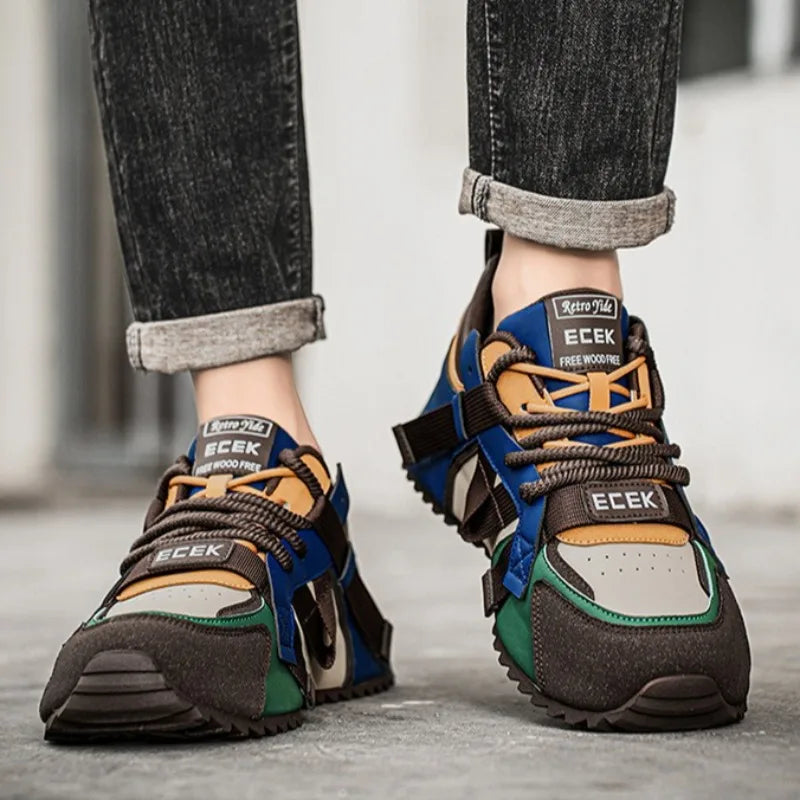 Plus Size39-48 Men Original Shoes Street Style Fashion Men Wear-resistant Sneakers Versatile Microfiber Leather Vulcanized Shoes