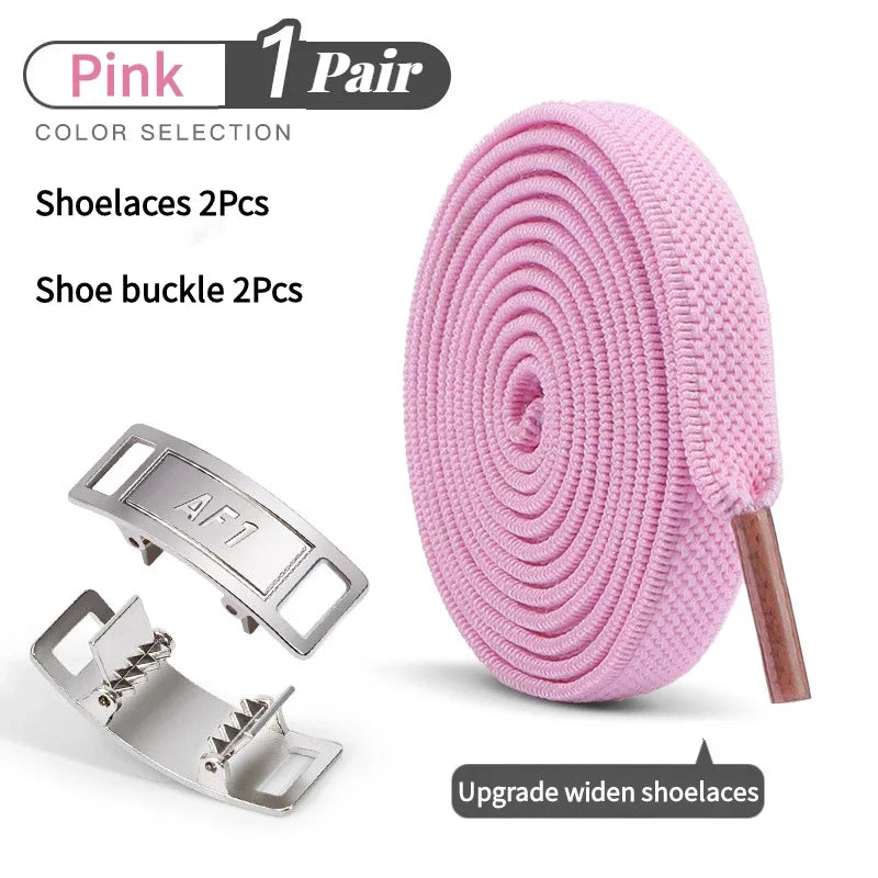 Adult No-Tie Elastic Shoelaces 8mm Flat Sneaker Tennis Shoe Accessories - New for AF1 Lock Shoelaces - Easy Slip-On Shoe Laces