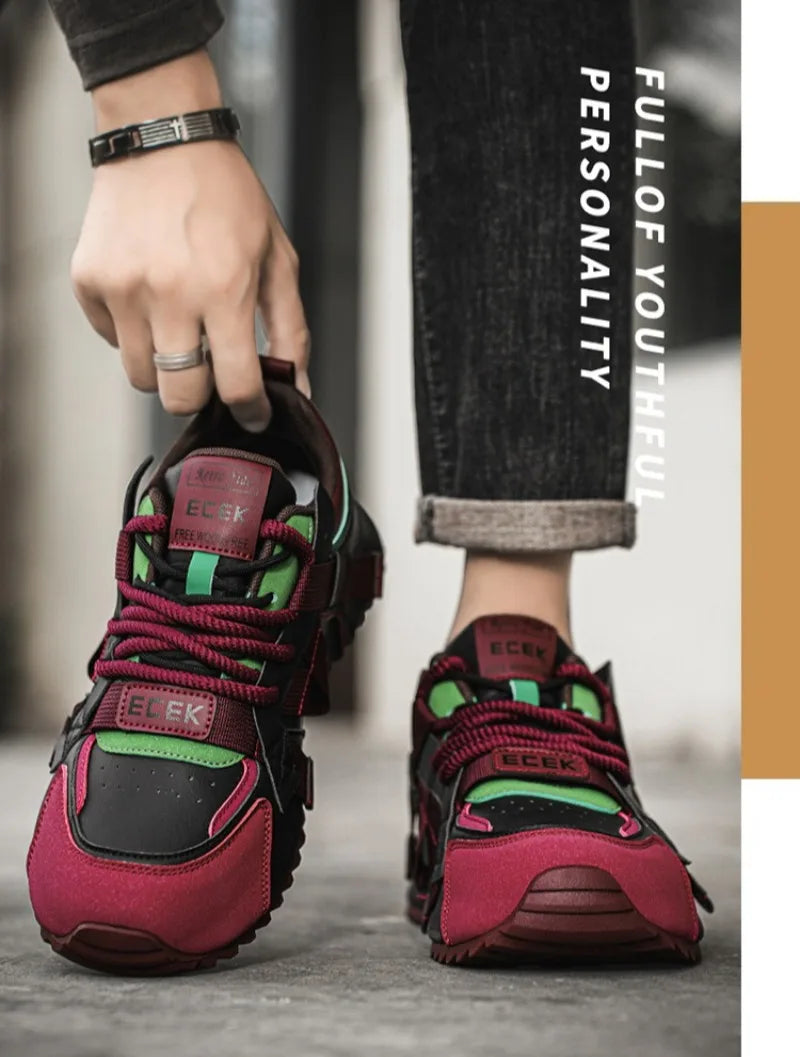 Plus Size39-48 Men Original Shoes Street Style Fashion Men Wear-resistant Sneakers Versatile Microfiber Leather Vulcanized Shoes