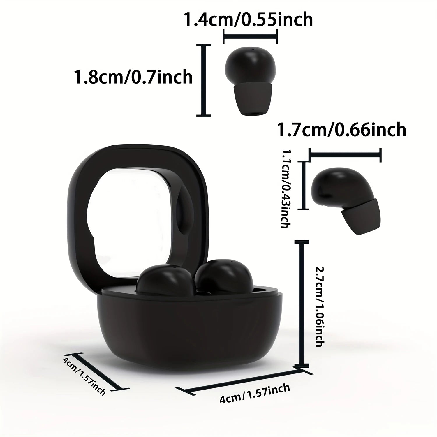 SK Small Headphones Wireless Bluetooth Headset Sport Sleeping Invisible Comfortable To Wear Bass Earbuds Earphone For All Phones