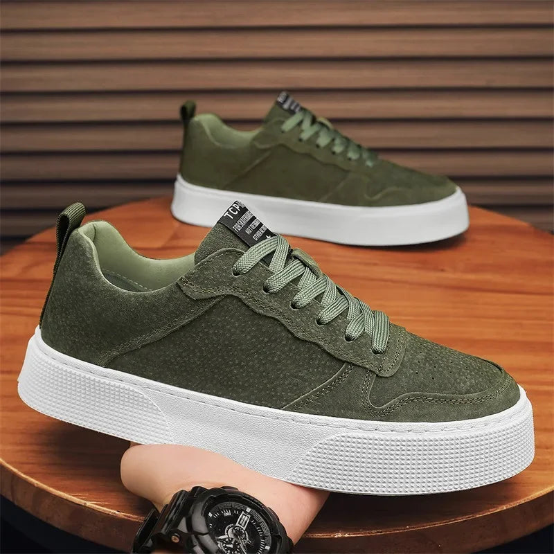 2026Men's Sneakers Luxury Suede Casual Shoes Lace Up Platform Shoe Trendy Street Skateboard Shoes Men Tenis Shoes Zapatos Hombre