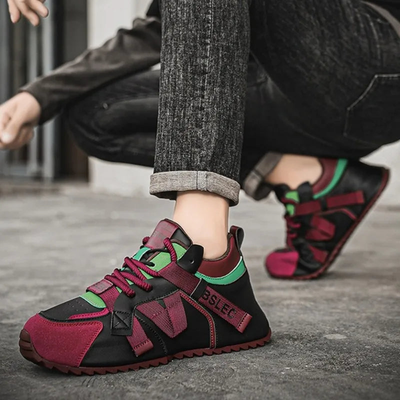 Plus Size39-48 Men Original Shoes Street Style Fashion Men Wear-resistant Sneakers Versatile Microfiber Leather Vulcanized Shoes