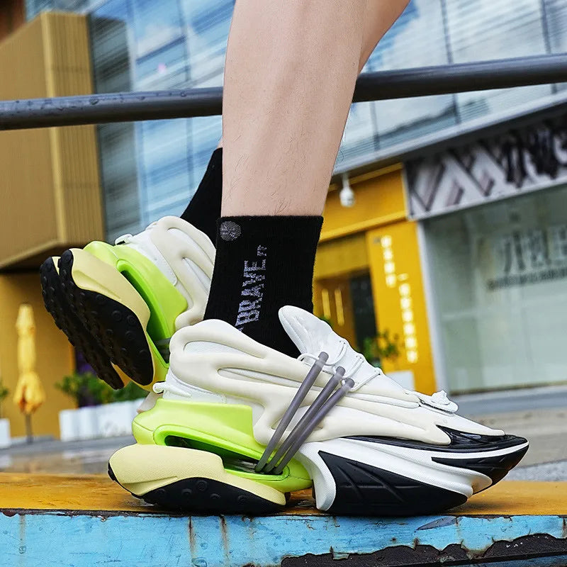 2025 Women Platform Sneakers Thick Bottom Lace-Up shoes Pointed Toe Comfortable Non-Slip Outdoors Brand Shoes For Man shoes