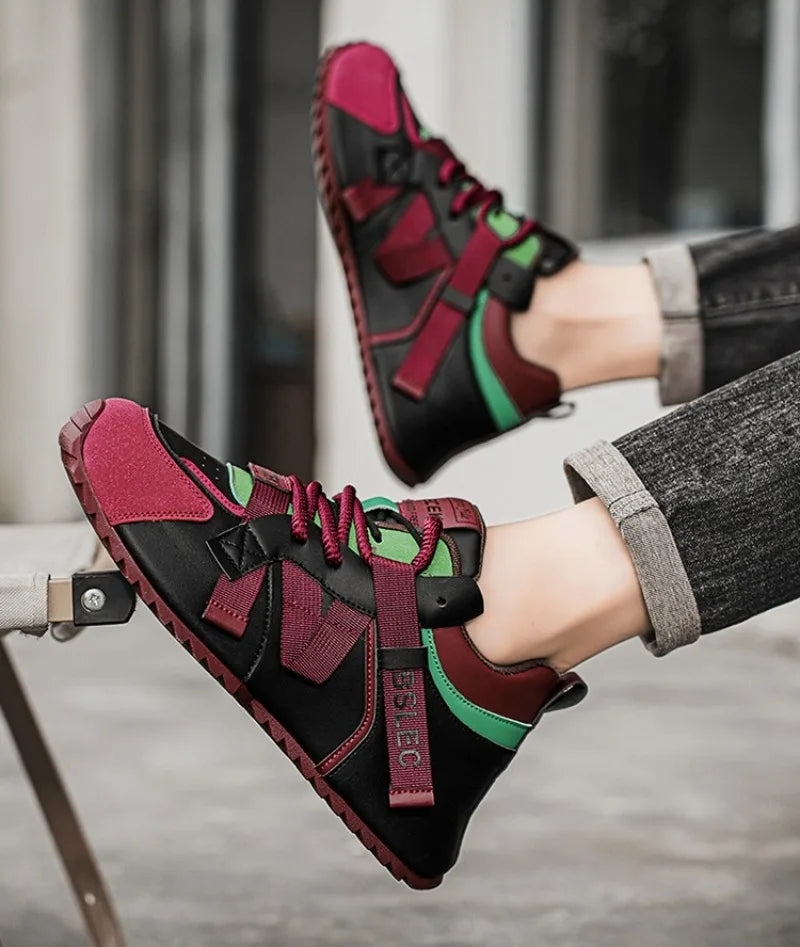 Plus Size39-48 Men Original Shoes Street Style Fashion Men Wear-resistant Sneakers Versatile Microfiber Leather Vulcanized Shoes