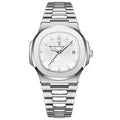 Watch for Men Stainless Steel Square Waterproof Quartz (White)-0