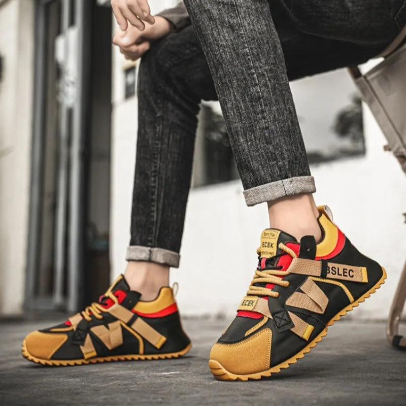 Plus Size39-48 Men Original Shoes Street Style Fashion Men Wear-resistant Sneakers Versatile Microfiber Leather Vulcanized Shoes