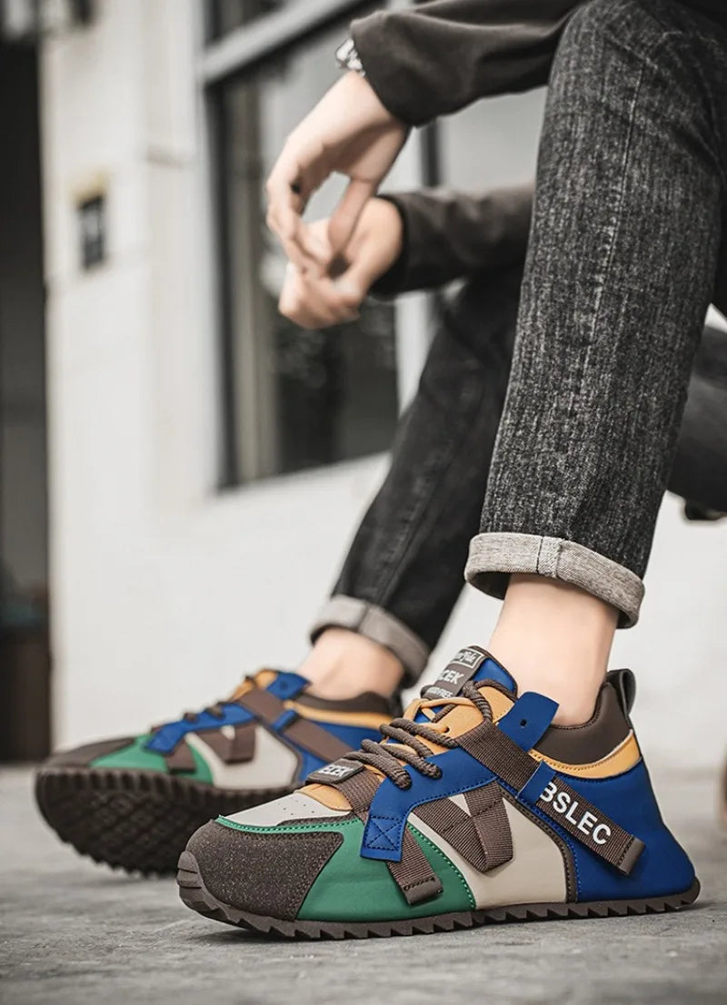Plus Size39-48 Men Original Shoes Street Style Fashion Men Wear-resistant Sneakers Versatile Microfiber Leather Vulcanized Shoes
