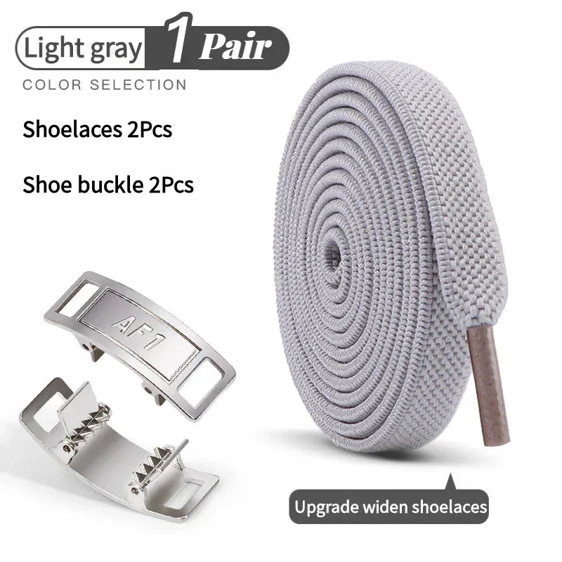 Adult No-Tie Elastic Shoelaces 8mm Flat Sneaker Tennis Shoe Accessories - New for AF1 Lock Shoelaces - Easy Slip-On Shoe Laces