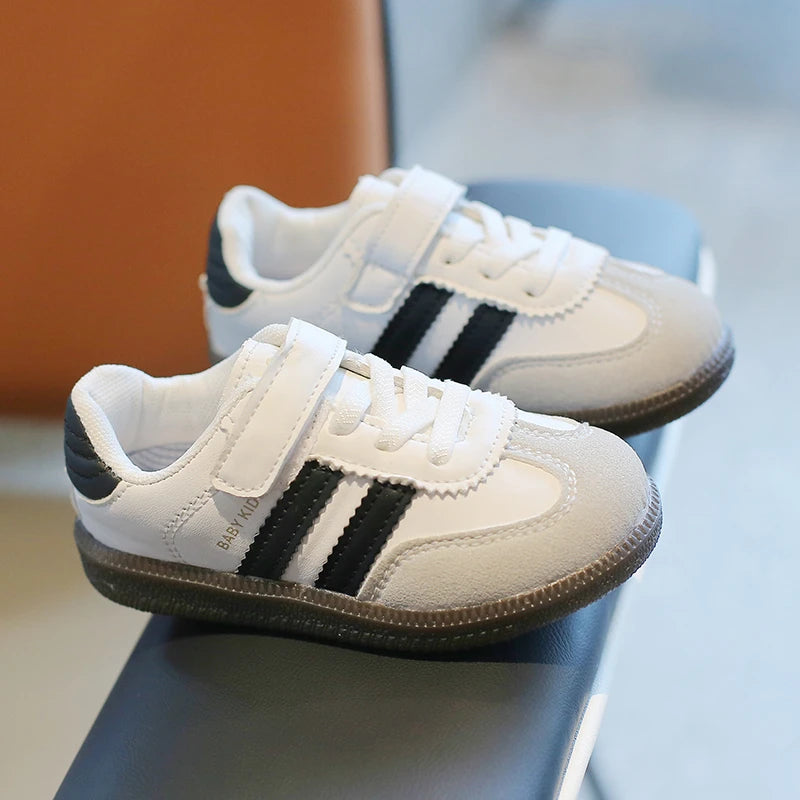 Classic Retro Children's Tennis Shoes Stripe Patchwork Boys Girls School Sneakers Causal Non-slip Daily Wear Kids Sports Shoes