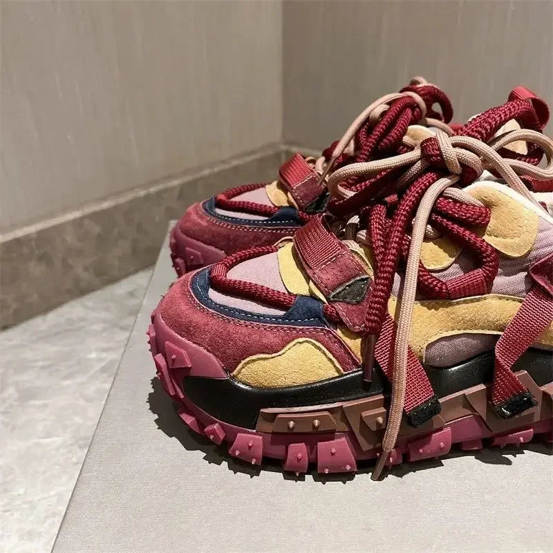 Color Block Chunky Sneaker for Men/Women Designer Bottom Running Shoes Fashion Casual Increased Internal High Platform Shoes
