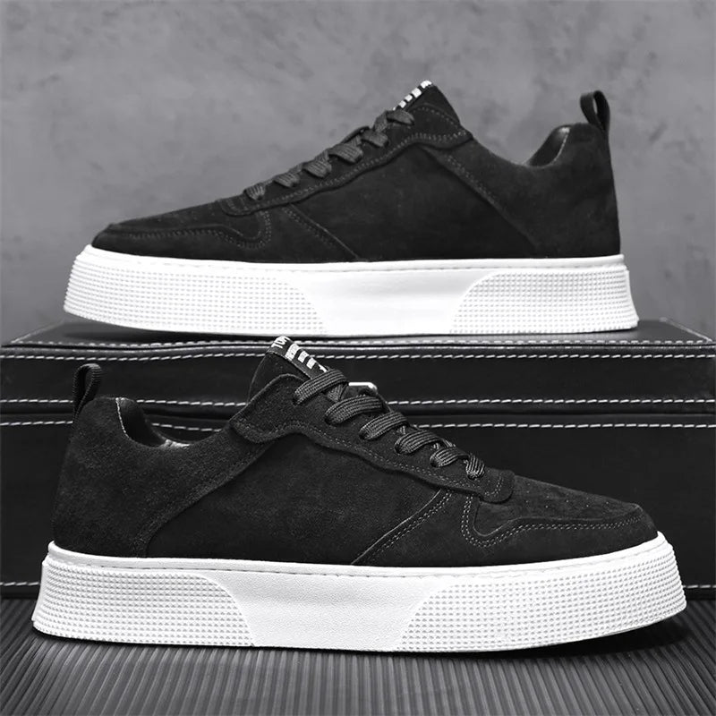 2026Men's Sneakers Luxury Suede Casual Shoes Lace Up Platform Shoe Trendy Street Skateboard Shoes Men Tenis Shoes Zapatos Hombre