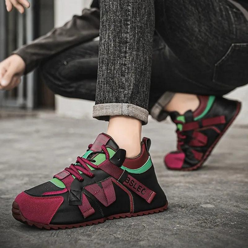 Plus Size39-48 Men Original Shoes Street Style Fashion Men Wear-resistant Sneakers Versatile Microfiber Leather Vulcanized Shoes