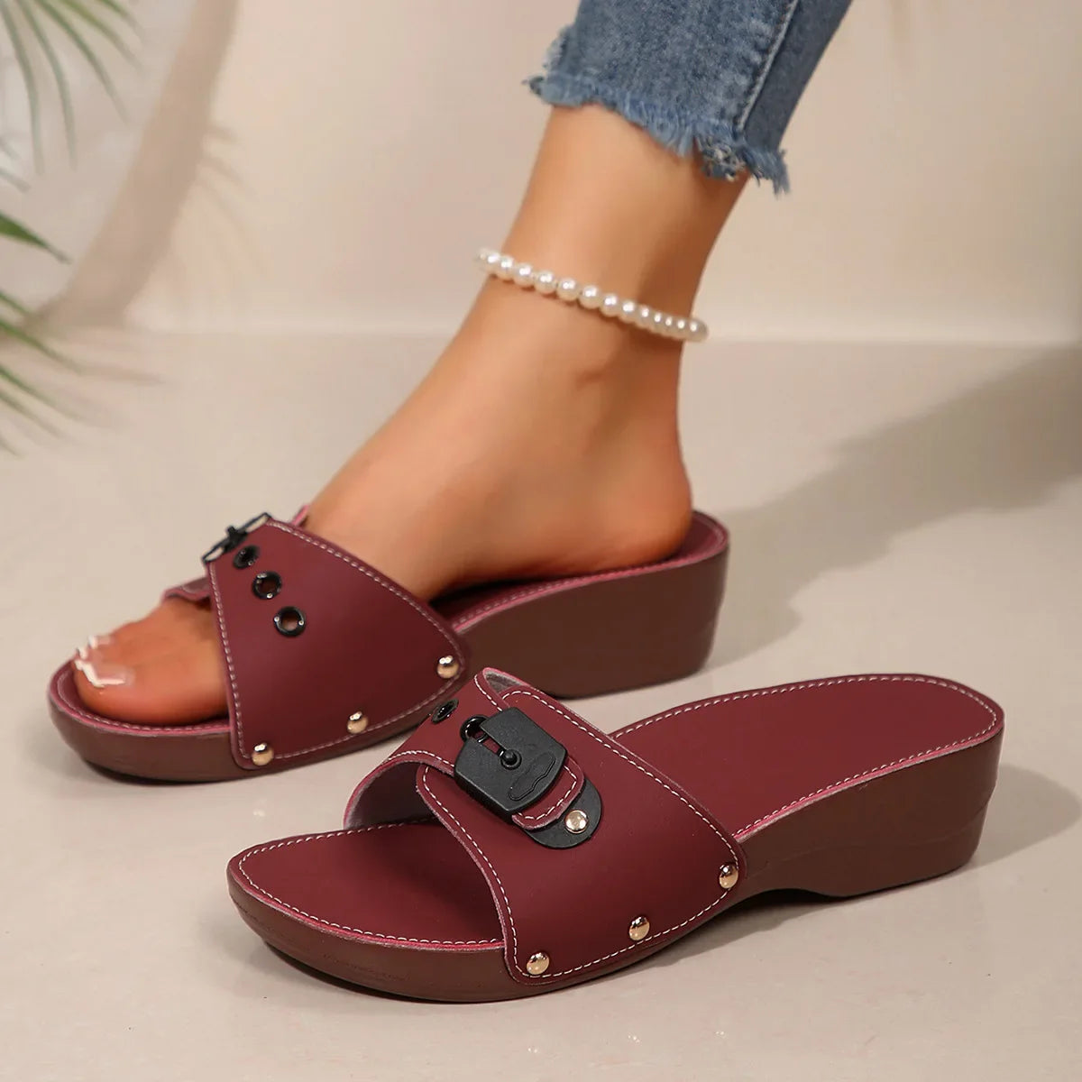 Women's Sandals Fashion Heeled Sandals for Summer Shoes Women Slippers Summer Footwear Female Wedegs Heels Sandalias De Mujer
