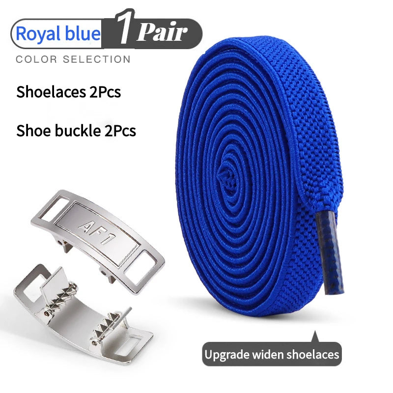 Adult No-Tie Elastic Shoelaces 8mm Flat Sneaker Tennis Shoe Accessories - New for AF1 Lock Shoelaces - Easy Slip-On Shoe Laces