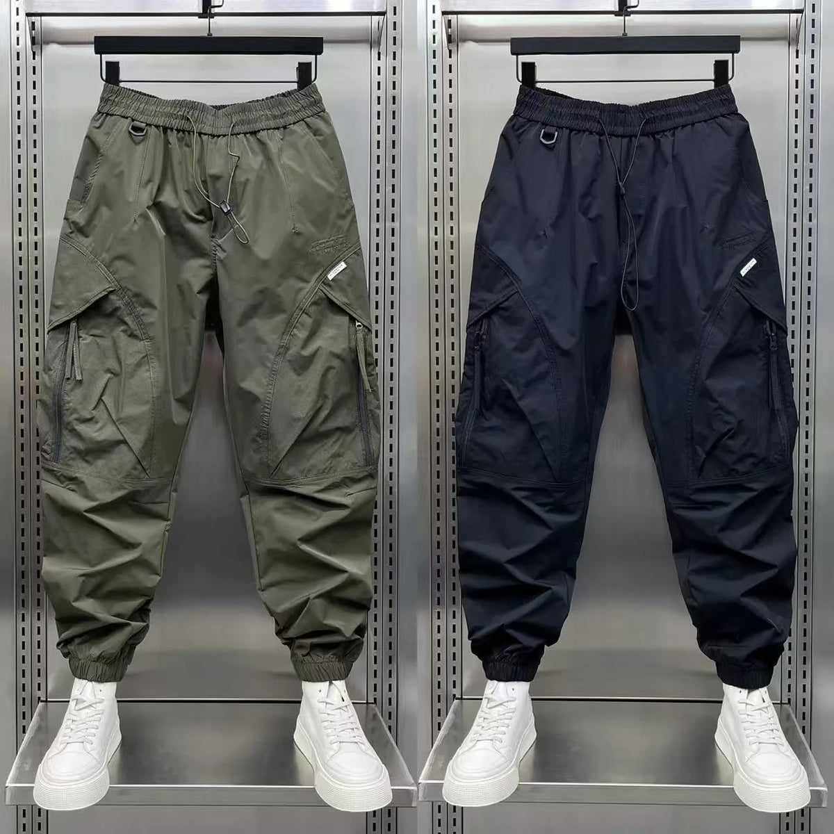 2025 New Jogging Pants Man Autumn Green Black Loose Casual Pants S-3XL American Style Hight Street Trousers Men Clothing