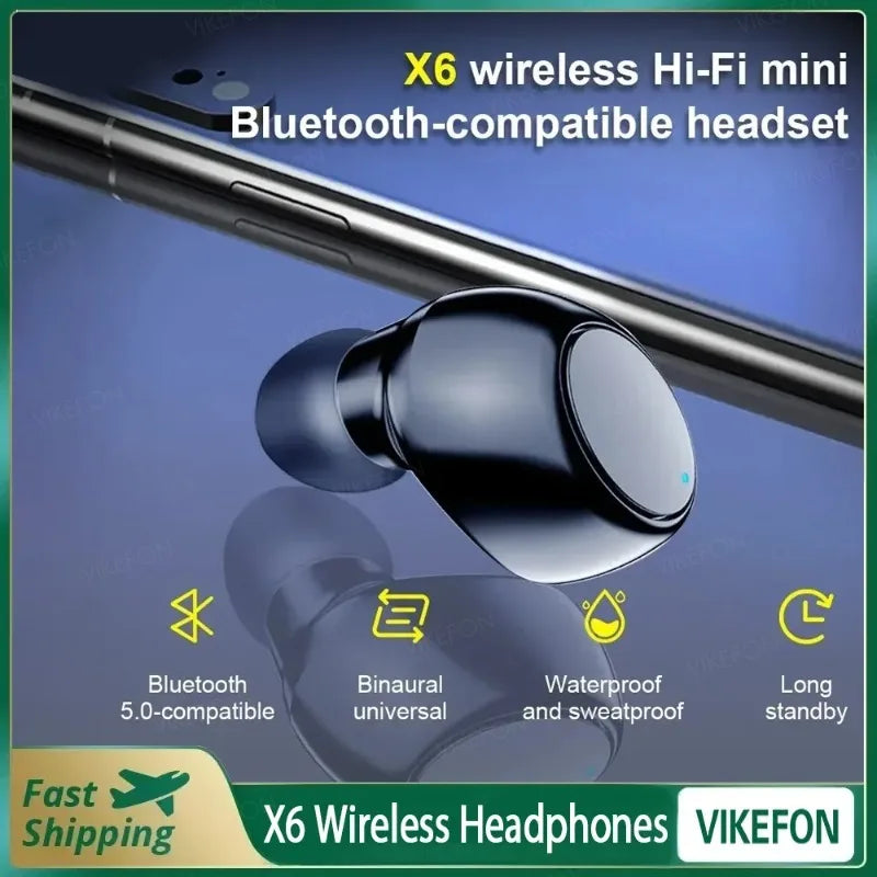 X6 Single-Side Headset Mini Bluetooth Sports Invisible Headset Car Single-Ear In-Ear 5.0 Small Headset