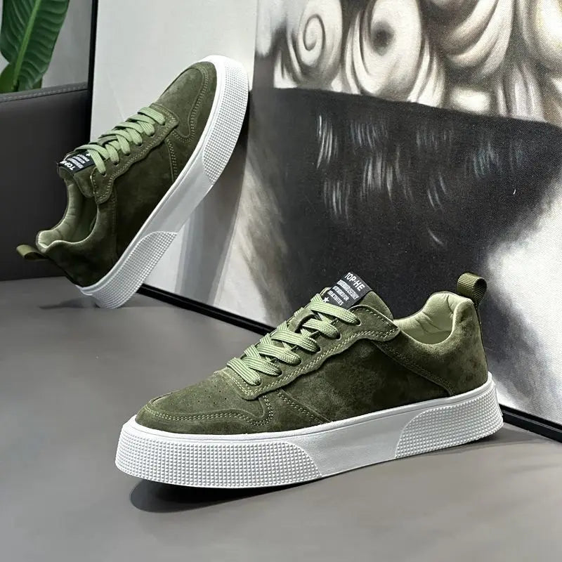 2026Men's Sneakers Luxury Suede Casual Shoes Lace Up Platform Shoe Trendy Street Skateboard Shoes Men Tenis Shoes Zapatos Hombre