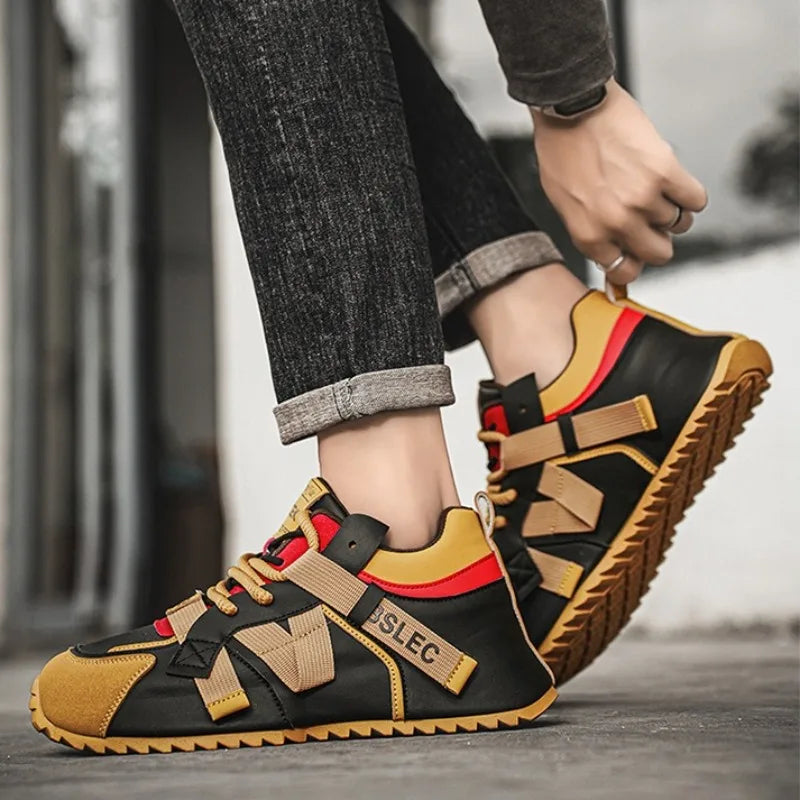 Plus Size39-48 Men Original Shoes Street Style Fashion Men Wear-resistant Sneakers Versatile Microfiber Leather Vulcanized Shoes