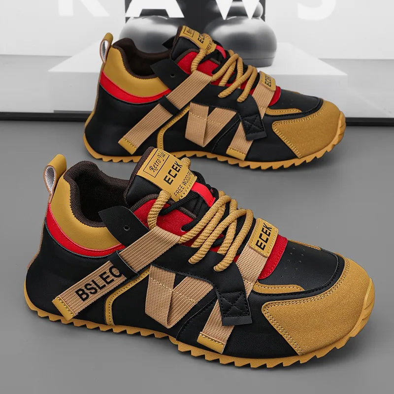 Plus Size39-48 Men Original Shoes Street Style Fashion Men Wear-resistant Sneakers Versatile Microfiber Leather Vulcanized Shoes