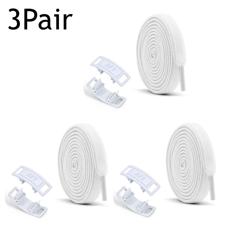 Adult No-Tie Elastic Shoelaces 8mm Flat Sneaker Tennis Shoe Accessories - New for AF1 Lock Shoelaces - Easy Slip-On Shoe Laces