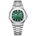 Watch for Men Stainless Steel Square Waterproof Quartz (Green)