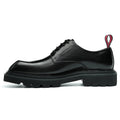 Men’s Calfskin Structured Square Toe Lace Up Derby Shoes with Tabs